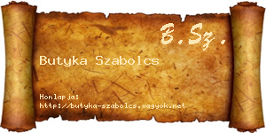 Butyka Szabolcs névjegykártya