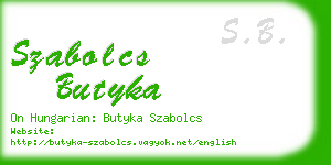 szabolcs butyka business card